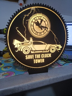 future clock lamp Home back to the dolorean save tower 88mph doc marty mc fly 3d print model - Mito3D