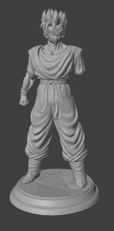 future gohan statue game dragonball dbz 3d print model - Mito3D