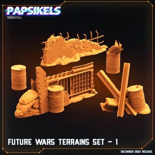 future wars terrains set - 1 terrain props drum 3d print model - Mito3D