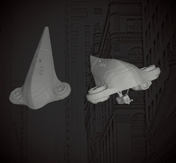 futurista urbano combattere drone 1 56 28mm futuristico moderno figure gioco 3d print model - Mito3D