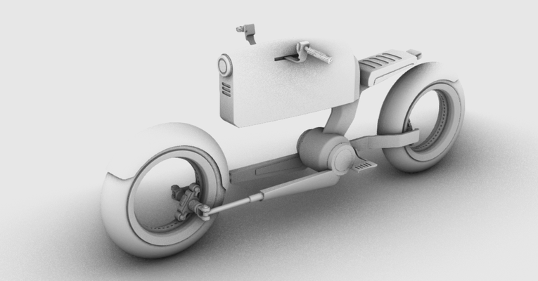 futuristico bicicletta gioco 3dmodeling industriale design realistico giocattolo motore bobber arte 3d print model - Mito3D