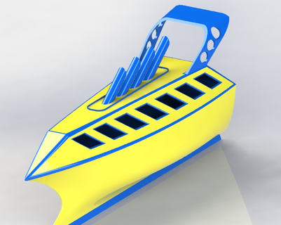 futuristic boat toy water cool ship 3d print model - Mito3D