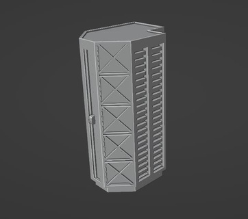 futuristic building render print 3d video games props assets 3d print model - Mito3D