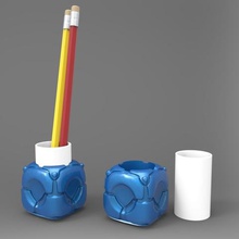 futuristic cube pencil holder gadget 3d print model - Mito3D