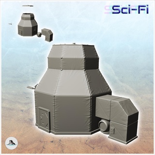 fütüristik altıgen bina yeraltında havalandırma boru 23 gelecek sci fi sf İleti kıyamet masaüstü bilimkurgu mimari minyatürler manzara savaş oyunu oyun arazi ev Aksesuarlar Bilim kurgu siberpunk postapo Mars Uzay star yarı robot 3d print model - Mito3D