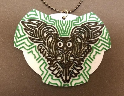 futuristic owl pendant accessory necklace jewelry 3d print model - Mito3D