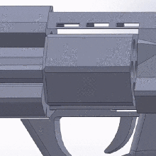 futuristic pistol revolving barrel dm comment engravings game model art toy 3d print model - Mito3D