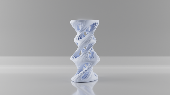 futuristisch vase zuhause haus poly design modern verdrehte gebogen dekor dekorativ 3d print model - Mito3D