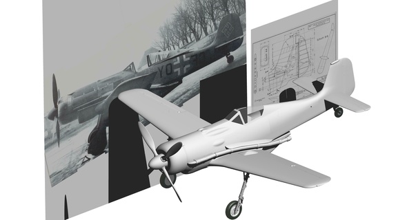 fw 190 v18 aereo focke wulf fw 190 aereo fw 190 v18 warbird 3d print model - Mito3D