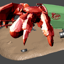 fww giant hermit crab game fallout warfare wasteland games 3d print model - Mito3D