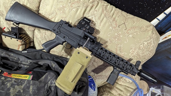 g amp p stoner 63 mk23 m249 mag adattatore gioco airsoft bbs lmg gp fucile aria leggera pistola rivista 3d print model - Mito3D