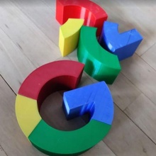 g code google logo imanes gcode imán juego rompecabezas arte pop escultura decoración niños ornamento 3d print model - Mito3D