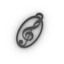g-key key holder chain ring home music 3d print model - Mito3D