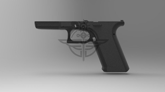 g17 gen 1 dd17 cuadro glock FMDA 17 diapositiva 3d impresión pistola inferior dd rieles 26 19 3d print model - Mito3D
