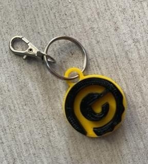 g logo keychain letter amulet pendant 3d print model - Mito3D