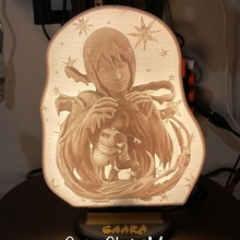 Gaara Lithophanie Lampe Kunst Litho Naruto 3d print model - Mito3D