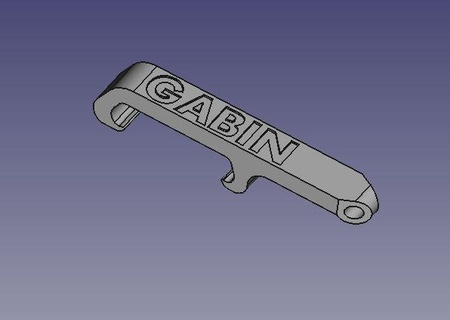 gabin pocket bottle opener key ring first name 3d print model - Mito3D