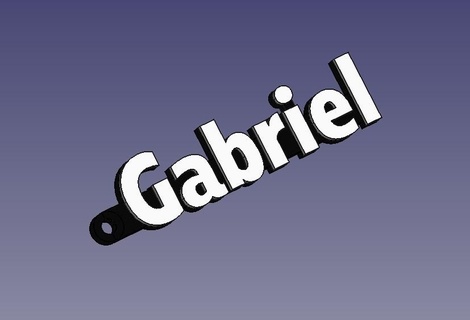 Gabriel isim anahtarlık 3d print model - Mito3D