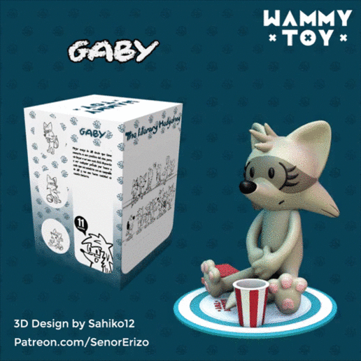 gaby literário ouriço Series arte brinquedo colecionável guaxinim peludo fofa figuras wammy 3D print model - Mito3D