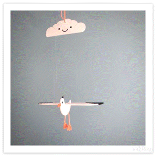 gaetano oscillante gabbiano giocattolo gioco bambino bambini animale uccello swing meccanico nube contento volare 3d print model - Mito3D