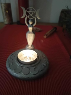 Gaia Zahl Kerze Halter Unterstützung Wicca Kerzen Pentagramm Ratsche 3d print model - Mito3D