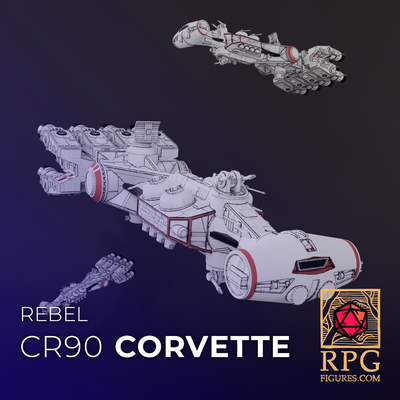 galáctico guerras rebelde cr 90 corveta jogos guerra estrelas estrela x wing xwing armada frota império gravata jedi skywalker lucas tantive4 tanitivo cr90 3d print model - Mito3D