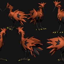 galarian zapdos Kesikler pokemon anime Pikaçu kuş efsanevi şekil vermek oyuncak köpek 3d print model - Mito3D