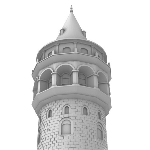 galata tower architecture art historic istanbul 3D print model - Mito3D