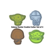 galaxy hunter cookie cutters set 4 stl files gadget cutter kawaii cupcake grogu mandalorian baby yoda jawa 3d print model - Mito3D