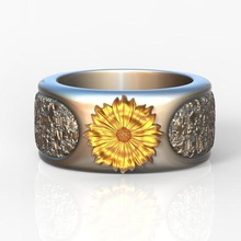 galsang flower ring jewelry 3d print model - Mito3D