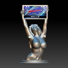 game-day-girl-safe version art trophy game sign girl female cheerleader display 3d print model - Mito3D
