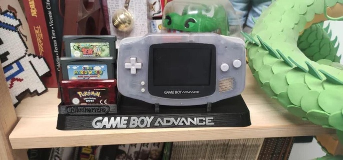 game boy advance display + 3 games gb retro 3d print model - Mito3D