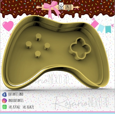 jeu console manette jouer biscuit coupeur commander outils 3d xbox wi gare joueur boulangerie froid porcelaine be fondant contrôle 3d print model - Mito3D