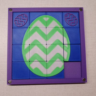 jeu of 15 pâques oeuf édition 3d impression cerveau taquin puzzle 3d print model - Mito3D