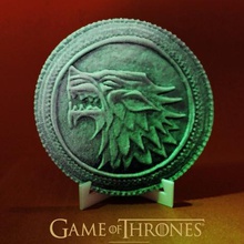 game thrones coin art 3dlite pendant decoration decorative drawing 3d shield holder magnet logo medal medallion plate relief stand tv series 3d print model - Mito3D