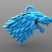 game thrones stark keychain jewelry jannie wolf dragon keyring 3d print model - Mito3D