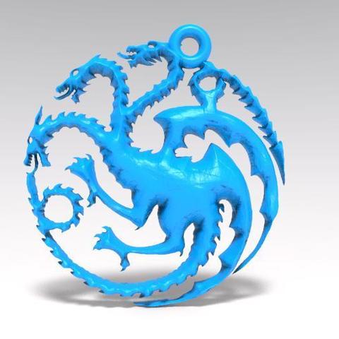 jogo de tronos targaryen chaveiro jóias pingente dragão a casa tem 3D print model - Mito3D