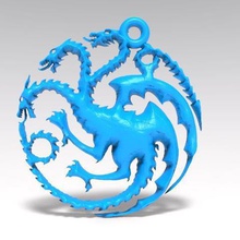 jogo de tronos targaryen chaveiro jóias pingente dragão a casa tem 3d print model - Mito3D