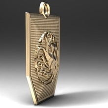 jogo de tronos targaryen pingente 2 jóias stark chaveiro medieval fantasia 3d print model - Mito3D