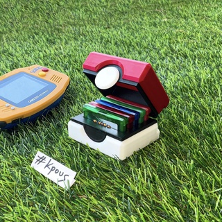 gameboy advance pokemon 5x cartridge holder pokeball game boy sp display stand gb cartridges 3d print model - Mito3D