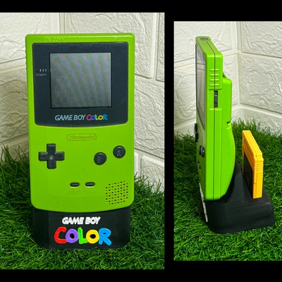 gameboy color display stand 1 game cartridge holder boy dmg dmg01 games 3d print model - Mito3D