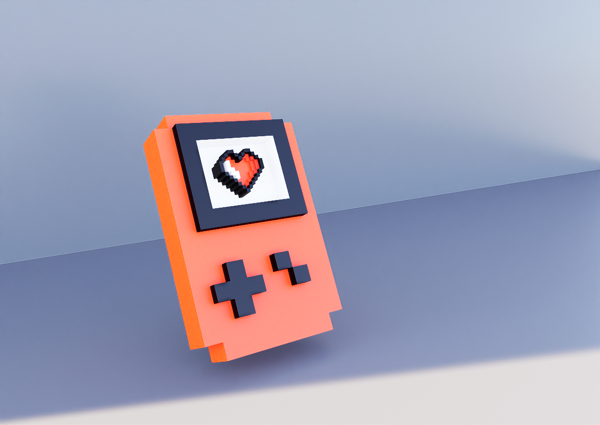 gameboy valentine's day 3D print model - Mito3D