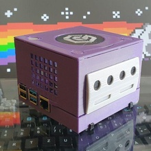 Game Cube caso bainha framboesa pi 4 modelo rpi4b gadget Nintendo retropiar retro jogos eletrônicos nerd decoração vídeo console 3d print model - Mito3D
