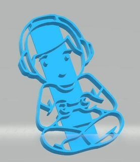gamer boy cookie cutter children polymer clay 3d print model - Mito3D