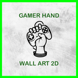 gamer hand wall art 2d game gameroom room bed play videogames playstation xbox ps5 ps4 sony 3d print model - Mito3D