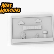 joueur mario bros soulagement 3d peinture affiche table photo cadre image décoration Jeux 3d print model - Mito3D