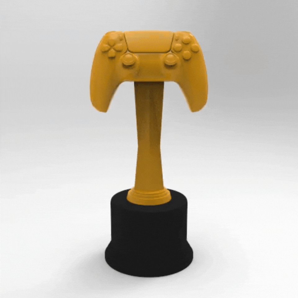 gamer trophy - play station joystick 3D print model - Mito3D