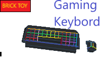 jogos teclado tijolo brinquedo rato vídeo 3d print model - Mito3D