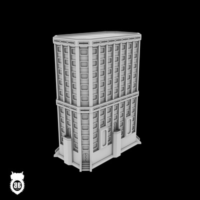 gamma hab bloccare modulare gioco 6mm 8mm titanicus adeptus edifici battletech zona rilascio comandante cupo architettura terreno edificio epic40k 3d print model - Mito3D