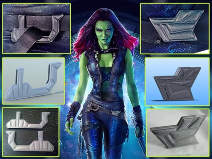 gamora's belt buckles props accessories cosplay costume 3d print model - Mito3D